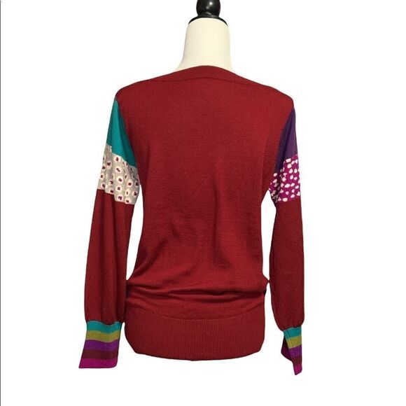 Chacok France Dulcy 100% Wool Multicolor Cat Sweater Boatneck - Picture 3 of 8